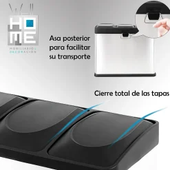 Poubelle de recyclage à 3 compartiments de 45 L AVEC rouleau de 20 sacs poubelle de 20 L