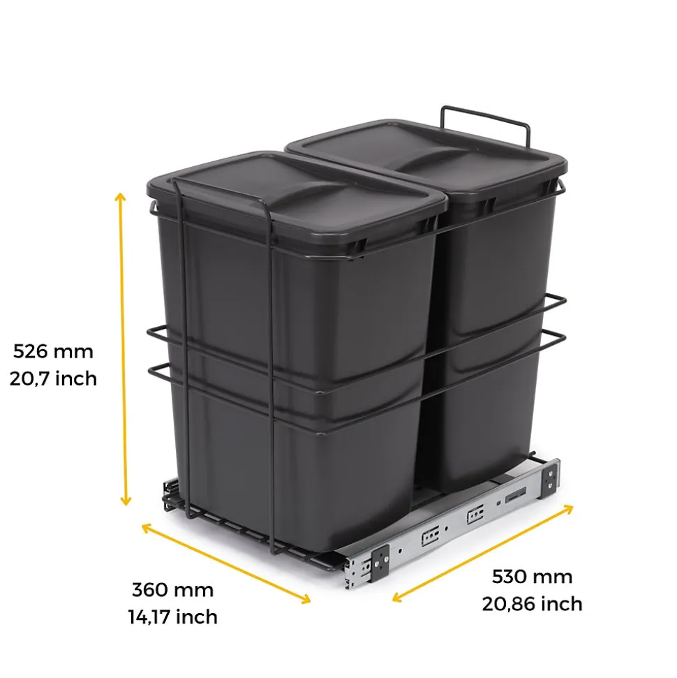 Poubelle de recyclage 2 bacs de 35 L Recycle