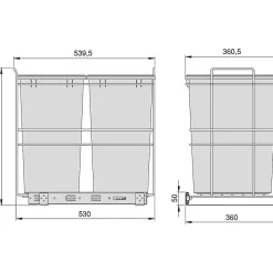 Poubelle de recyclage 2 bacs de 35 L Recycle