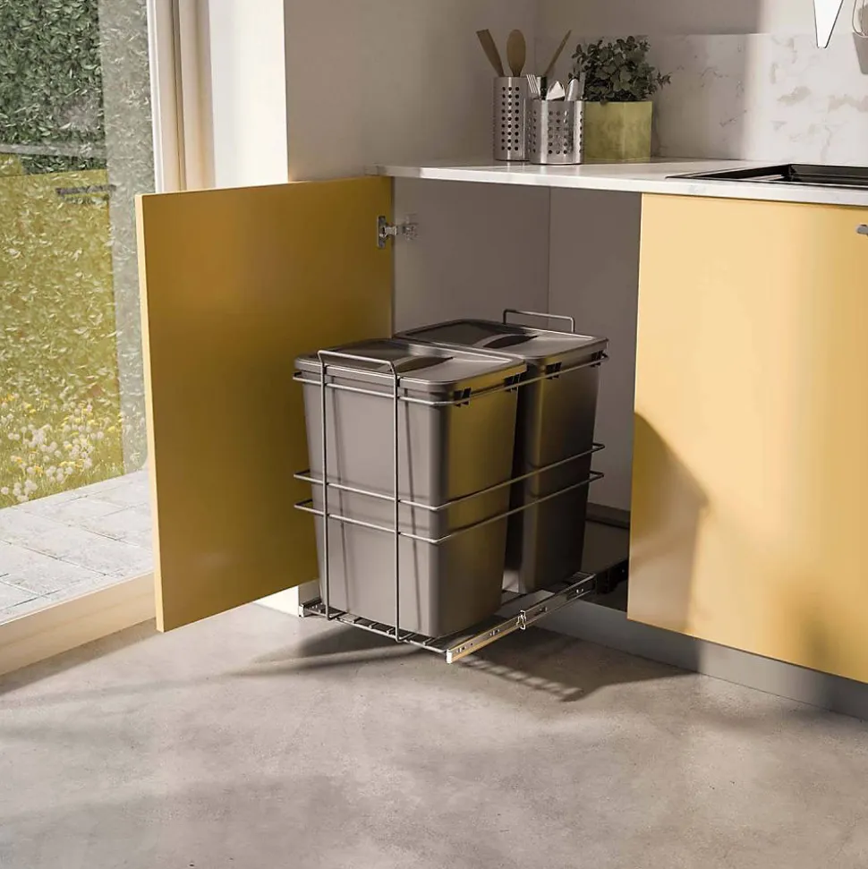 Poubelle de recyclage 2 bacs de 35 L Recycle