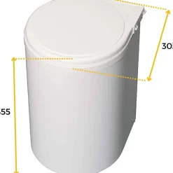 Poubelle de recyclage à fixation sur porte 13 litres