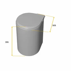 Poubelle de recyclage à fixation sur porte 13 litres
