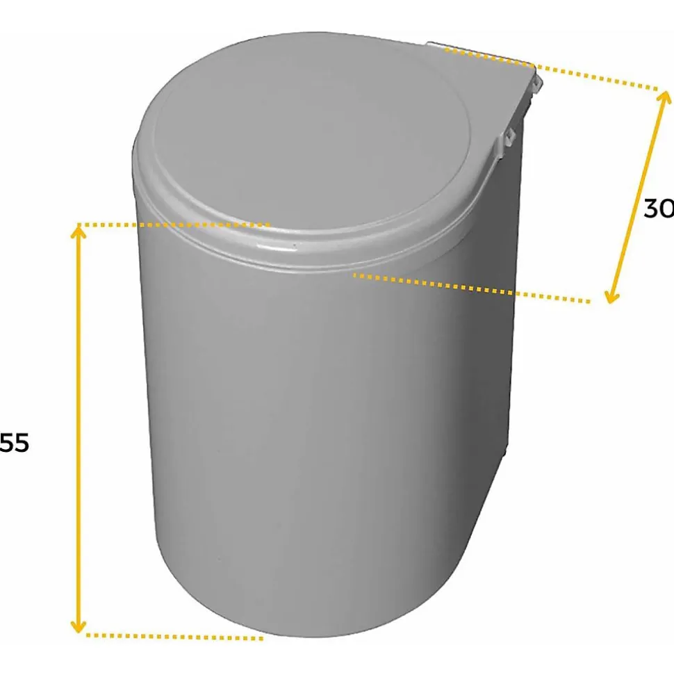 Poubelle de recyclage à fixation sur porte 13 litres