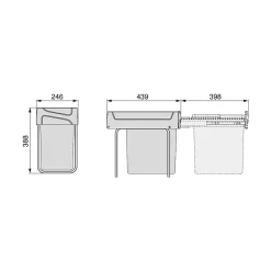Poubelle de recyclage de cuisine Ben