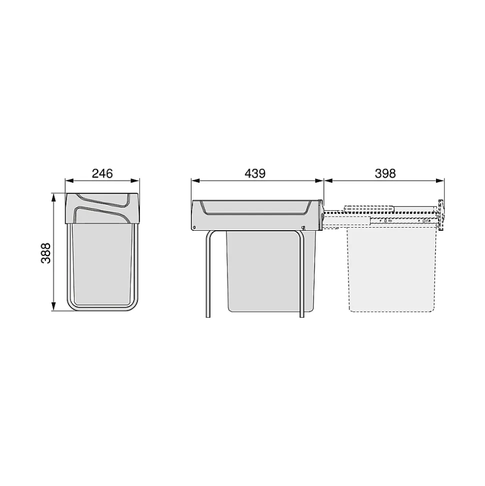 Poubelle de recyclage de cuisine Ben