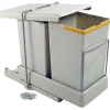 Poubelle de recyclage extraction automatique 2 conteneurs de 14 litres