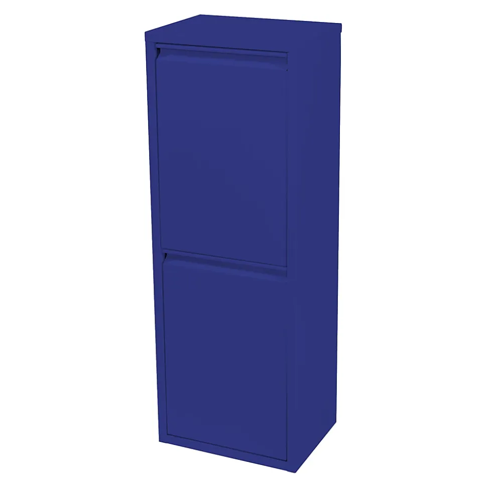 Poubelle de recyclage murale Sollentuna 2 x 14l bleu nuit en.casa