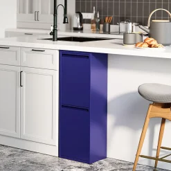 Poubelle de recyclage murale Sollentuna 2 x 14l bleu nuit en.casa