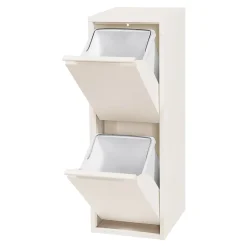 Poubelle de recyclage murale Sollentuna 2 x 14l blanc poivre en.casa