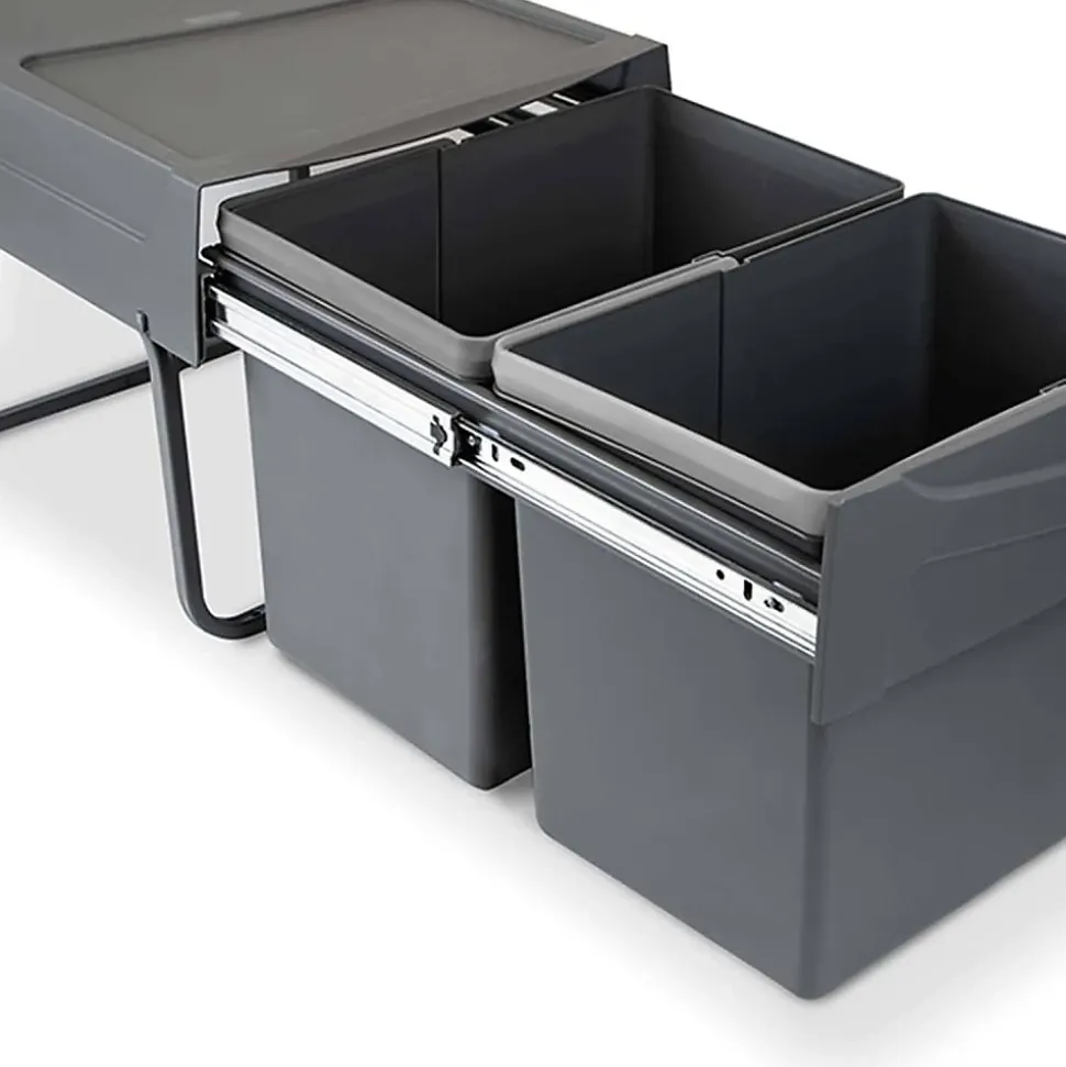 Poubelle de recyclage pour la cuisine 2 bacs de 15 litres Cook