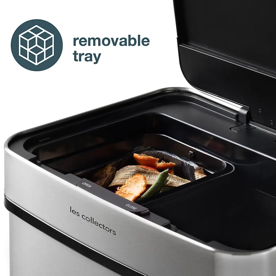 Poubelle de tri à capteur 69L, inox edition - 1012