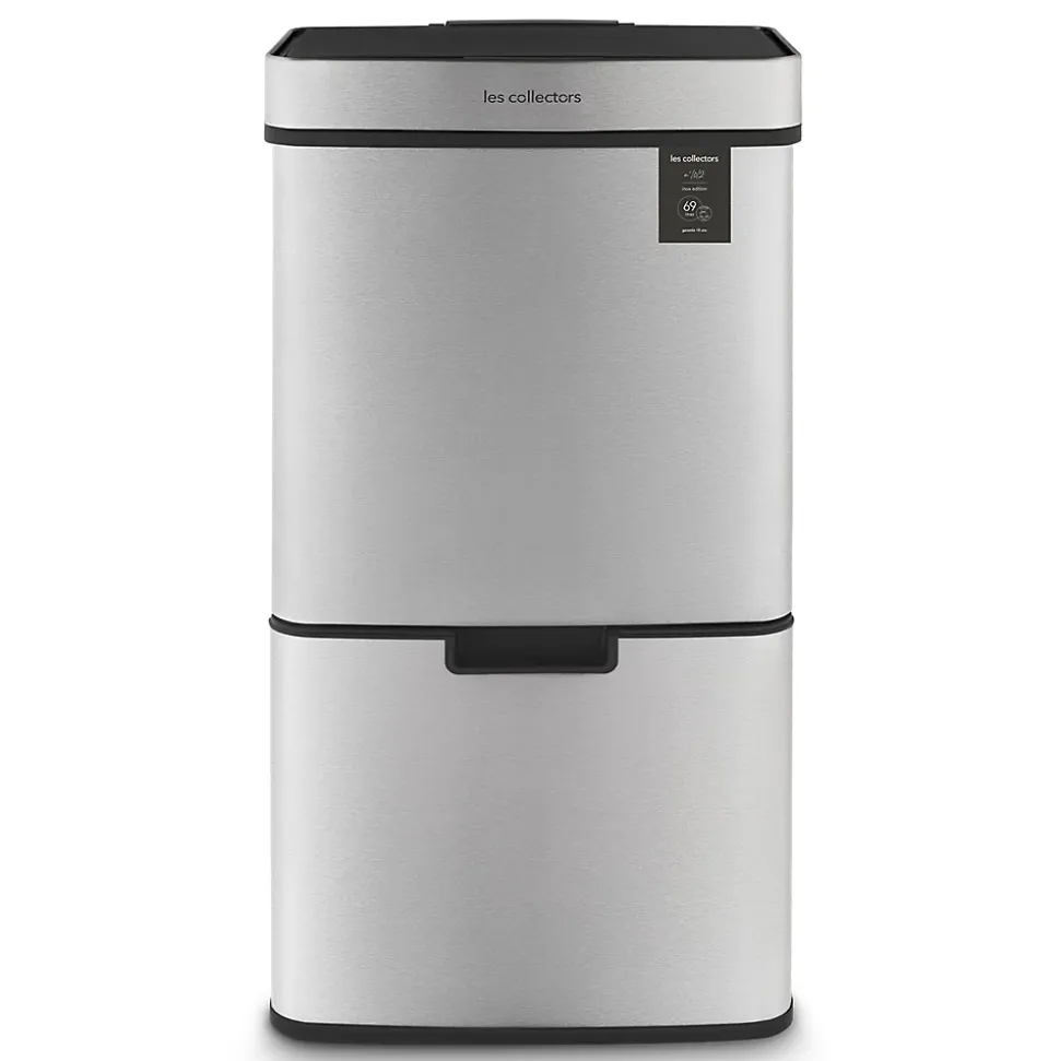 Poubelle de tri à capteur 69L, inox edition - 1012