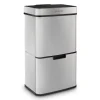 Poubelle de tri à capteur 64L, inox edition - 1010