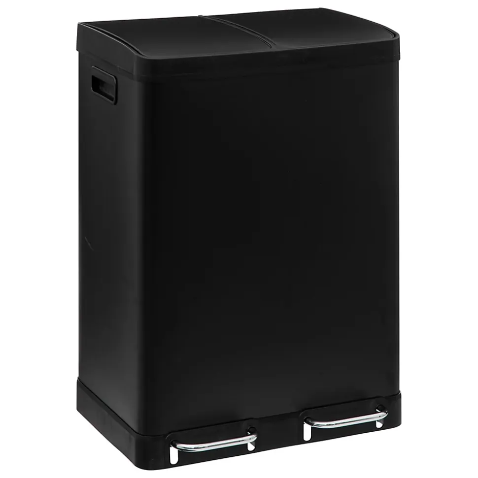 Poubelle de tri 2 compartiments noir mat 60L Five Simple Smart Ariana