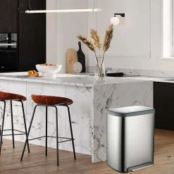 Poubelle de tri 2 compartiments Kitchen Move Empire inox 60 L