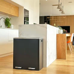 Poubelle de tri 2 compartiments Kitchen Move Major noir 60 L