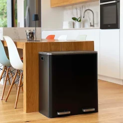 Poubelle de tri 2 compartiments Kitchen Move Major noir 60 L