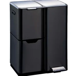 Poubelle de tri 3 compartiments Kitchen Move Haja noir 60 L