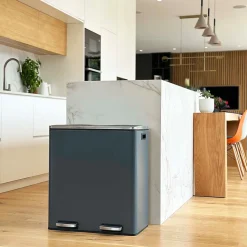 Poubelle de tri 2 compartiments Kitchen Move Major gris 60 L