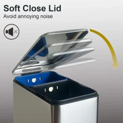 Poubelle de tri 2 compartiments Kitchen Move Edge inox 50 L