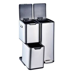 Poubelle de tri 3 compartiments Kitchen Move Haja inox 60 L