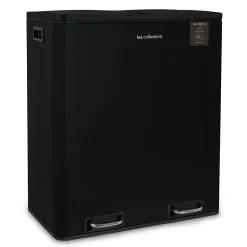 Poubelle de tri à pédale 2 x 30L, black edition - 910