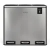 Poubelle de tri à pédale 3 x 18 L, inox edition - 982