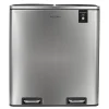 Poubelle de tri à pédale 2 x 30L, inox edition - 904