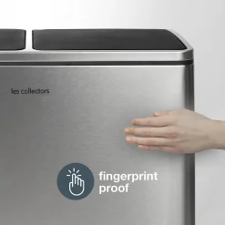 Poubelle de tri à pédale 2 x 30L, inox edition - 904