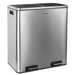 Poubelle de tri à pédale 2 x 30L, inox edition - 904