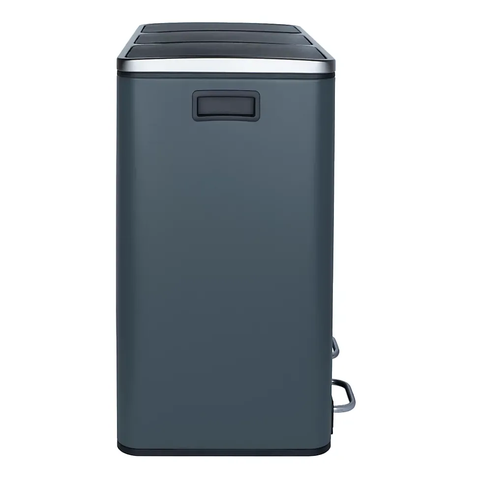 Poubelle de tri à pédale 3 x 18 L, dark grey edition - 984