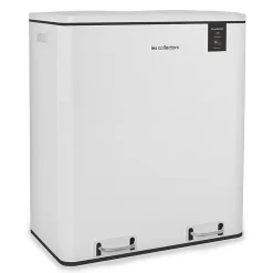 Poubelle de tri à pédale 2 x 30L, white edition - 918