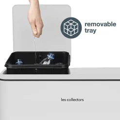 Poubelle de tri à pédale 2 x 30L, white edition - 918