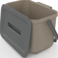 Poubelle de tri avec poignée 4 L Loops Sundis H. 14 cm taupe