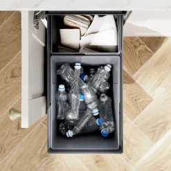 Poubelle de tri coulissante GoodHome Vigote 30 cm, 2 bacs