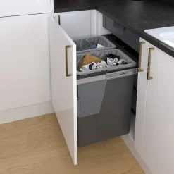 Poubelle de tri coulissante GoodHome Vigote 60 cm, 2 bacs