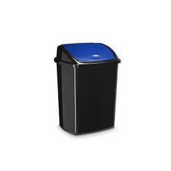 Poubelle de tri couvercle basculant de couleur 50 litres - Bleu