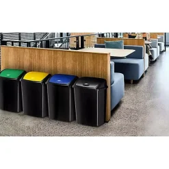 Poubelle de tri couvercle basculant de couleur 50 litres - Jaune