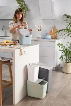 Poubelle de tri Curver Ready to collect blanc 10 L