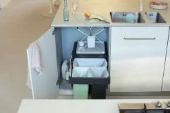 Poubelle de tri encastrable 3 bacs Brabantia Sort & Go vert clair