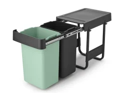 Poubelle de tri encastrable Brabantia Sort & Go 2 x 15 L vert clair