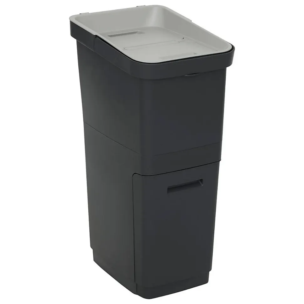 Poubelle de tri 36L 2 compartiments - Noir- 5five