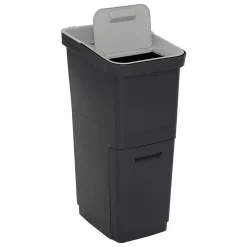 Poubelle de tri 36L 2 compartiments - Noir- 5five
