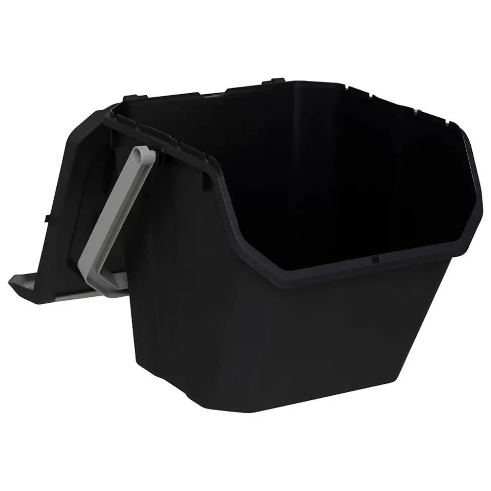 Poubelle de tri 24L en plastique noir - Noir- 5five