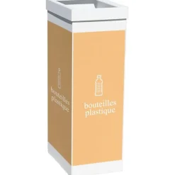 Poubelle de tri pour bouteille en plastique 60 litres - Blanc