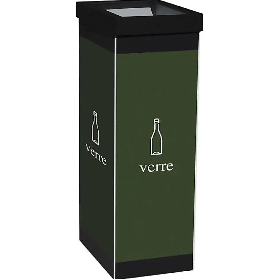 Poubelle de tri pour collecte du verre 60 litres - Noir
