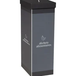 Poubelle de tri pour collecte déchets alimentaires 60 litres - Noir