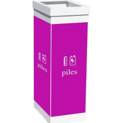 Poubelle de tri pour collecte de piles et batteries 60 litres - Blanc