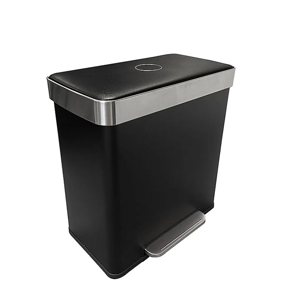 Poubelle de tri sélectif 2 bacs à pédale 60L (30+30) Hailo