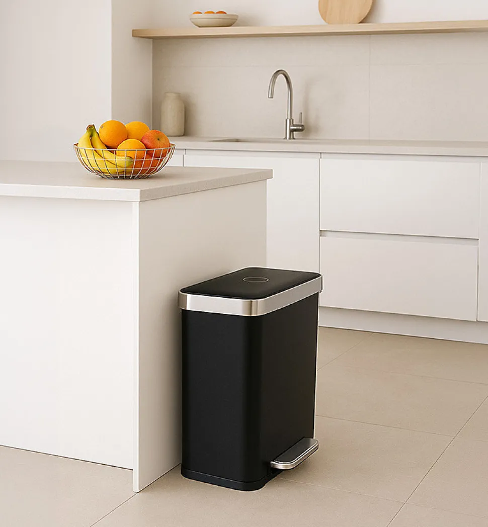 Poubelle de tri sélectif 2 bacs à pédale 60L (30+30) Hailo